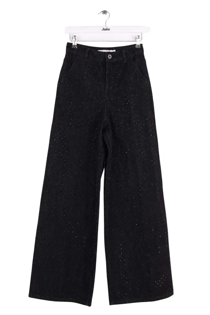 Jean large Self-Portrait Noir en Coton, taille S - Seconde Main