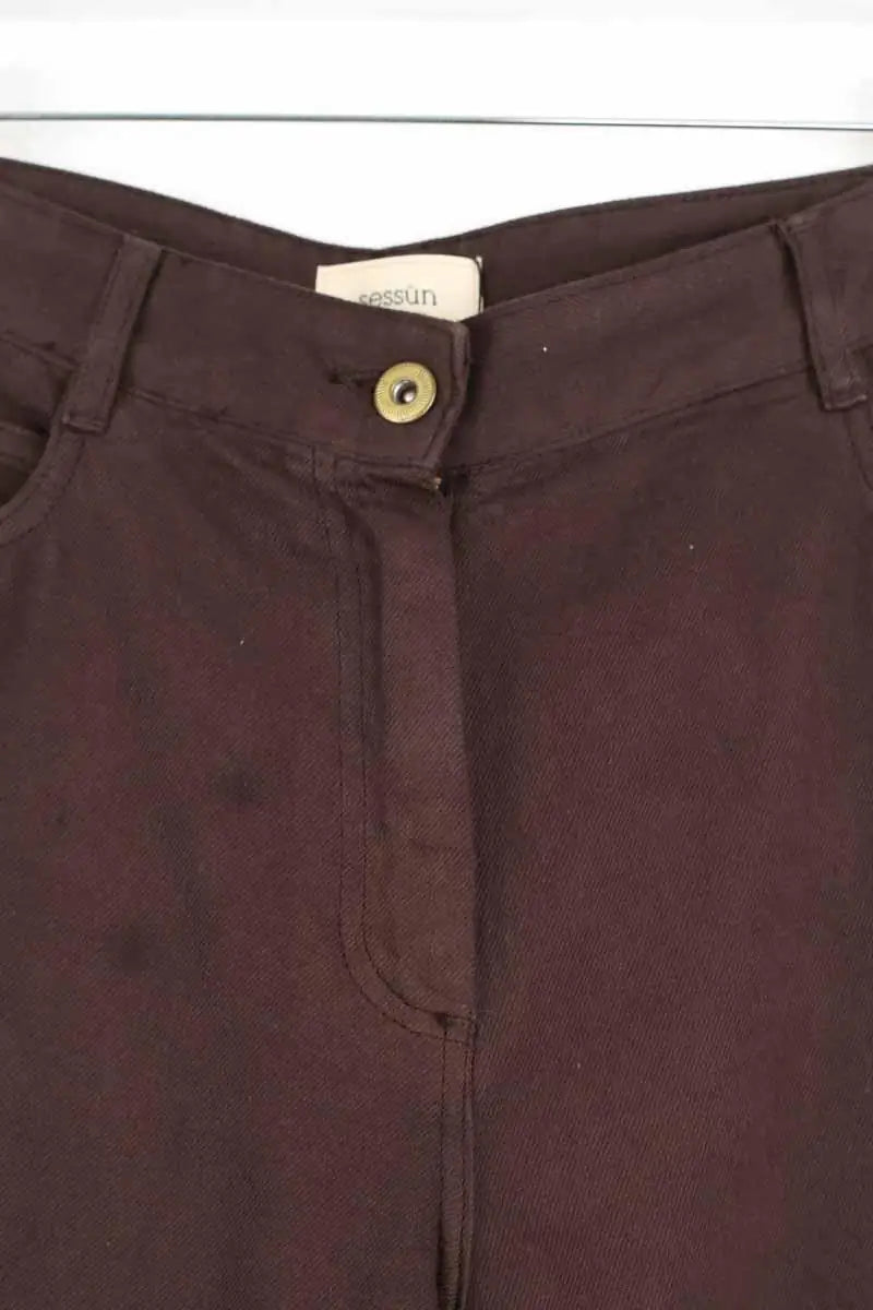 Jean large Sessun Dalt Marron en Coton