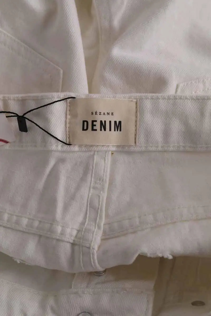 Jean large Sézane Blanc en Coton