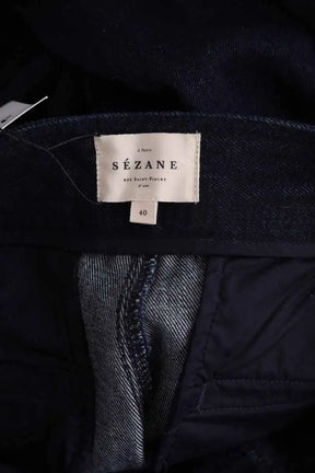 Jean large Sézane Bleu en Coton
