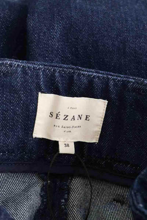 Jean large Sézane Bleu en Coton