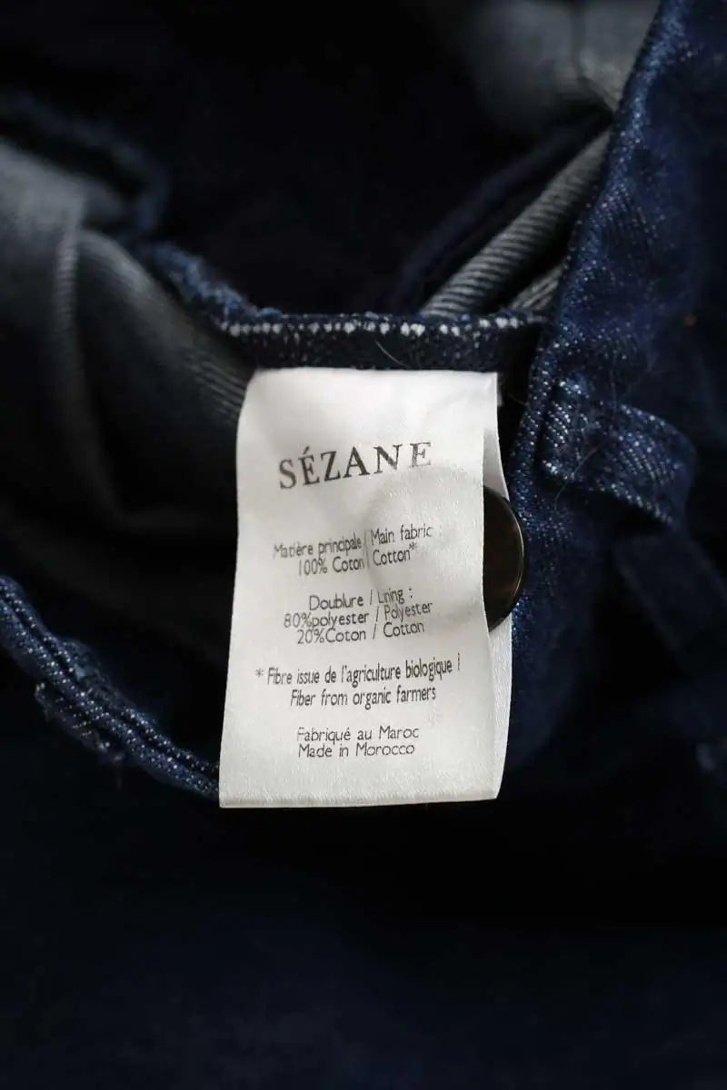 Jean large Sézane Bleu en Coton