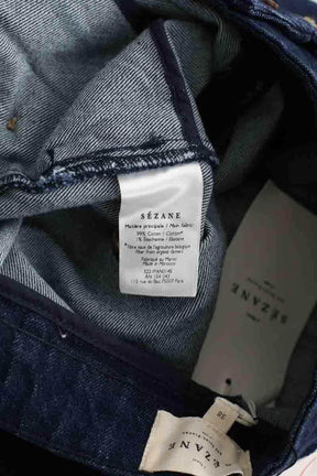 Jean large Sézane Bleu en Coton