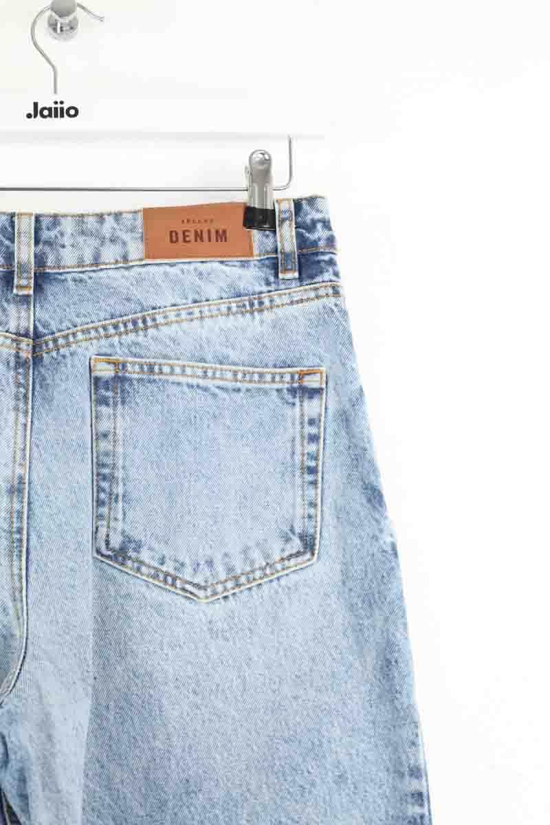Jean large Sézane Bleu en Coton