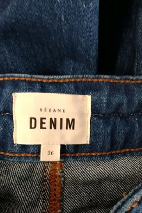 Jean large Sézane Bleu en Coton