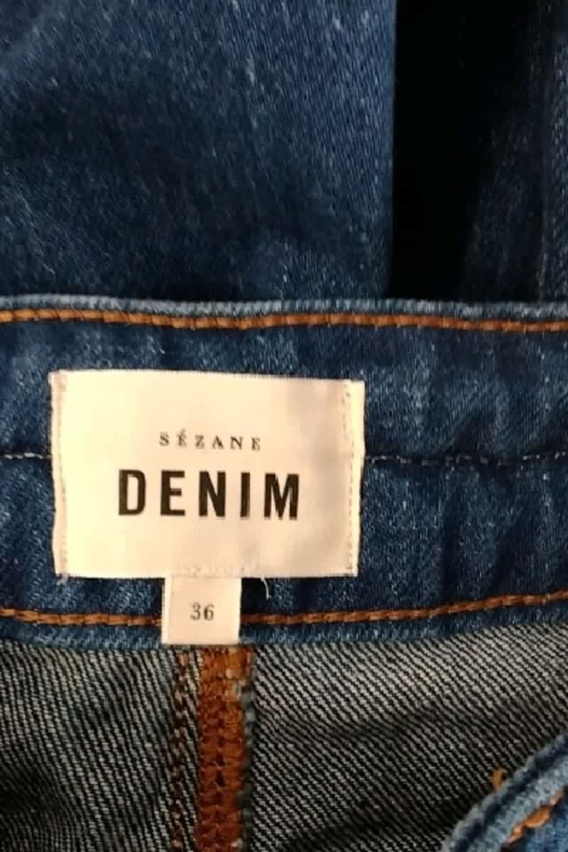Jean large Sézane Bleu en Coton
