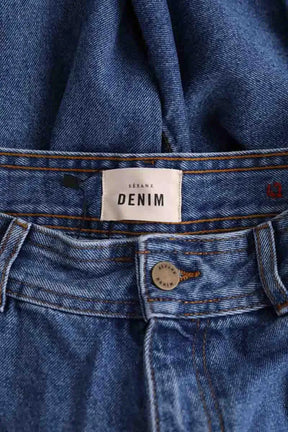 Jean large Sézane Bleu en Coton