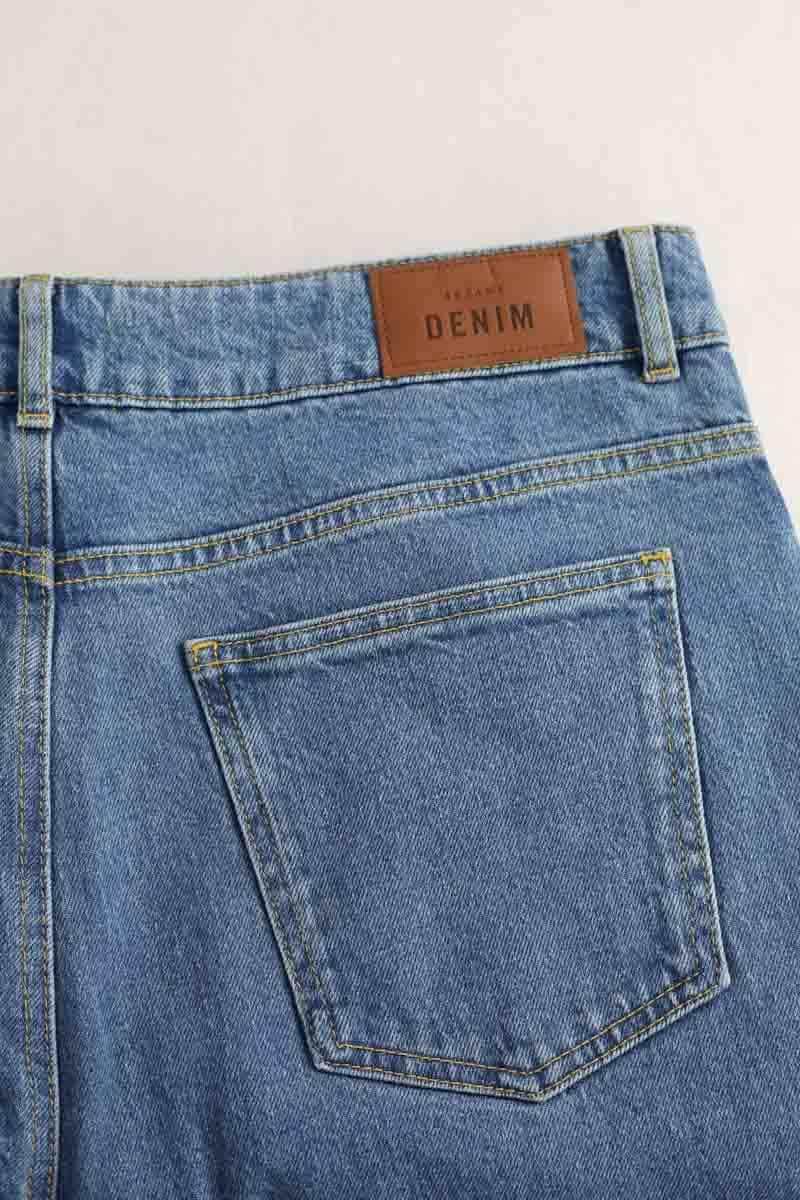 Jean large Sézane Bleu en Coton