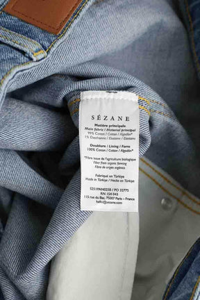 Jean large Sézane Bleu en Coton