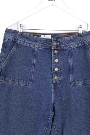 Jean large Sézane Bleu en Coton