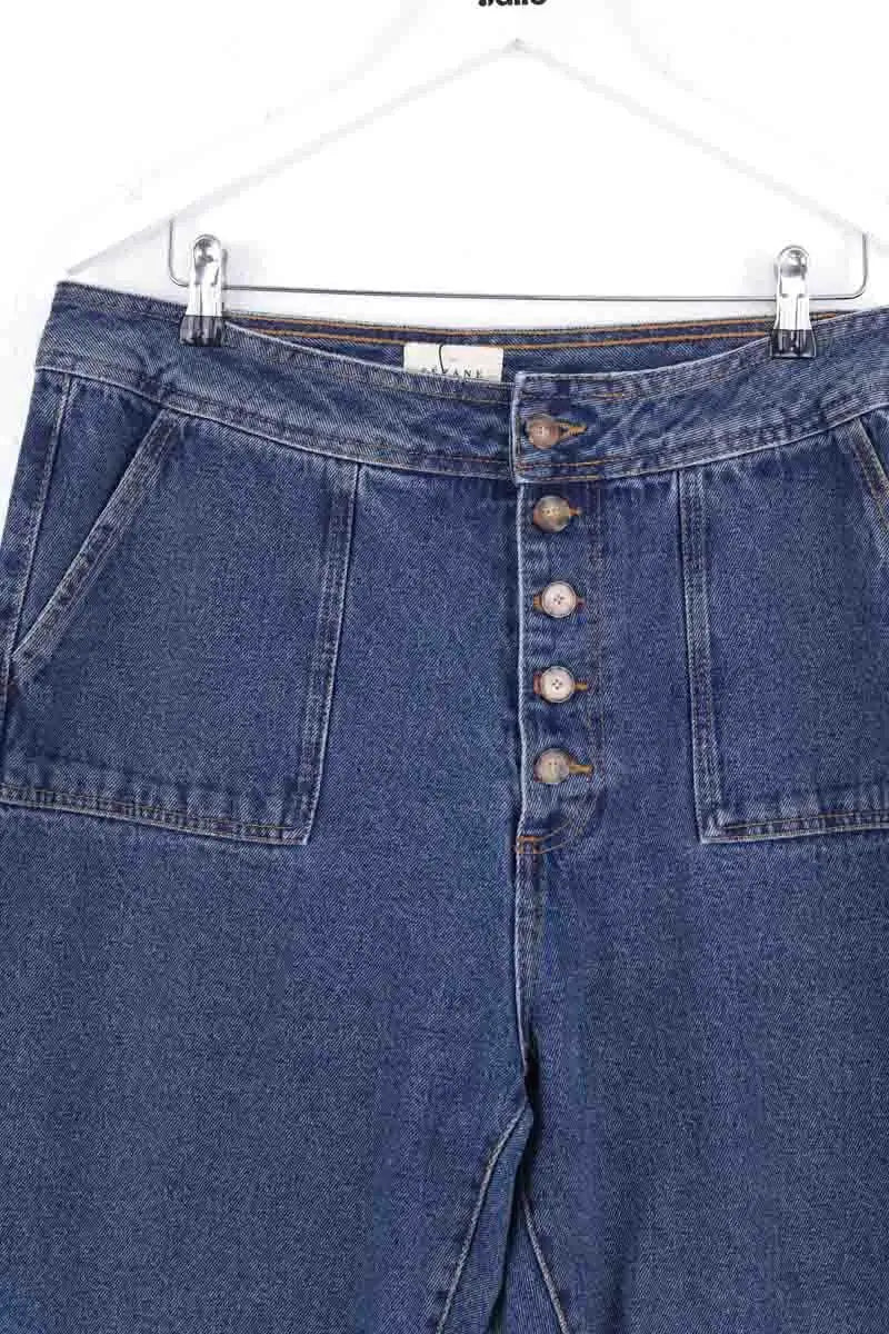Jean large Sézane Bleu en Coton