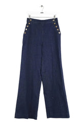 Jean large Sézane Marine en Coton, taille M - Seconde Main