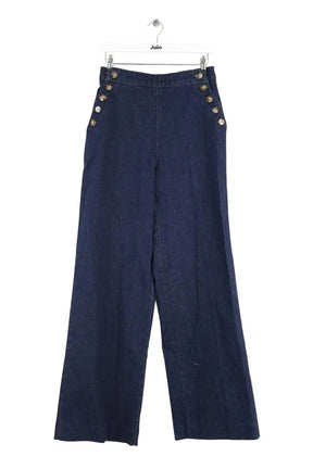 Jean large Sézane Marine en Coton, taille M - Seconde Main