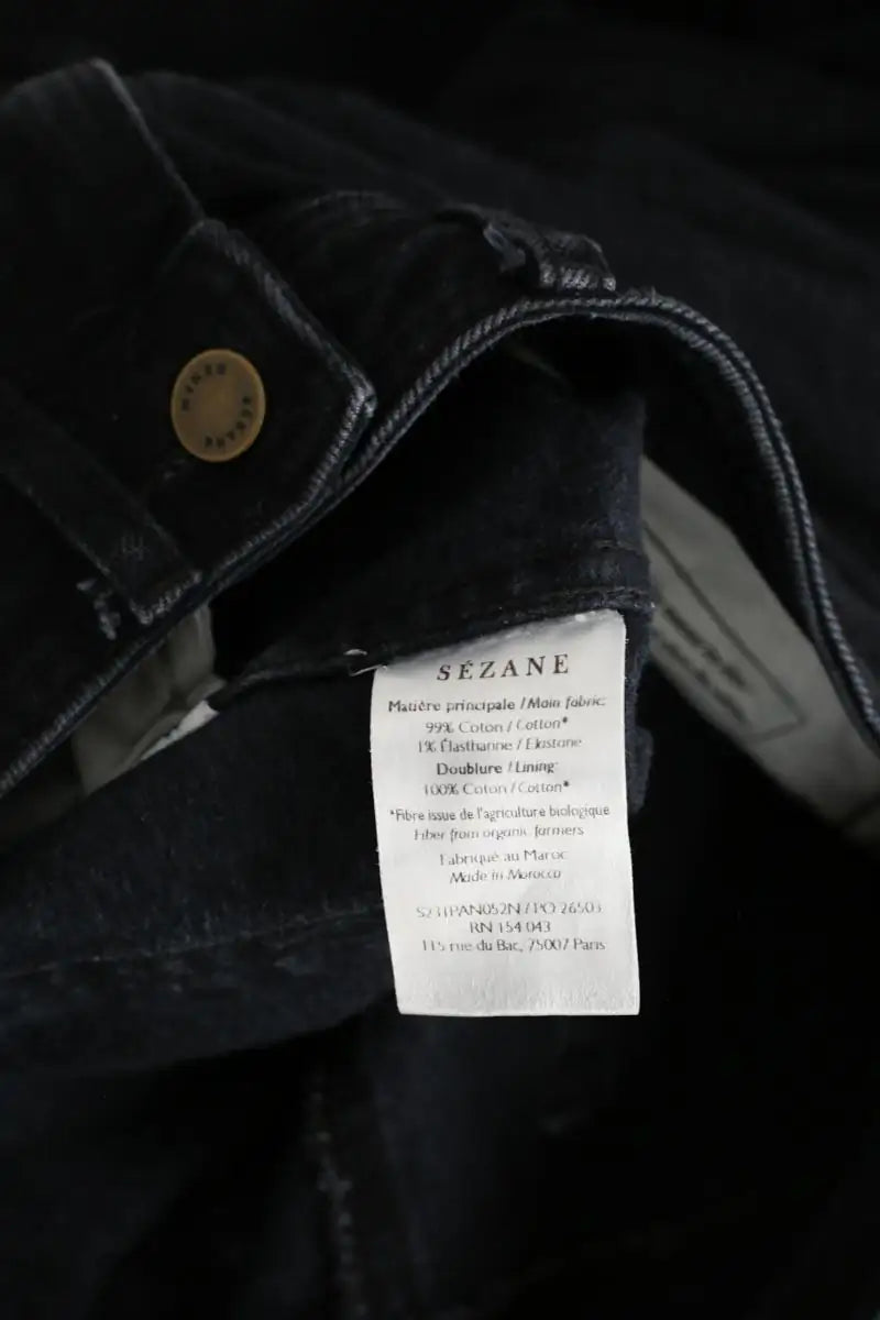 Jean large Sézane Noir en Coton