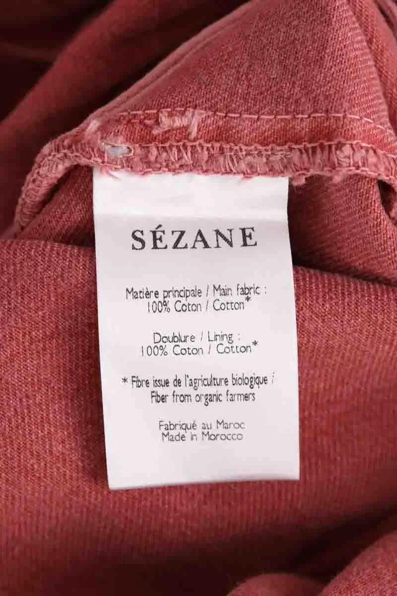 Jean large Sézane Rose en Coton
