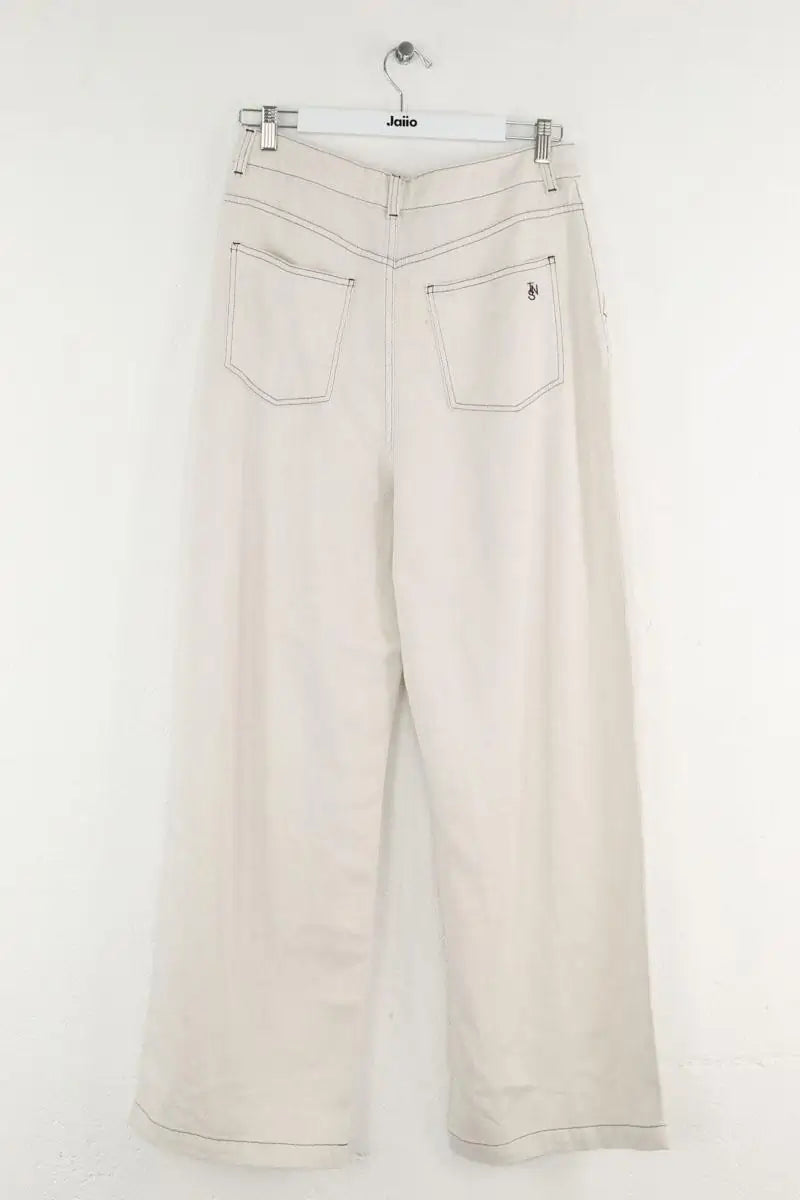 Jean large The New Society Blanc en Coton