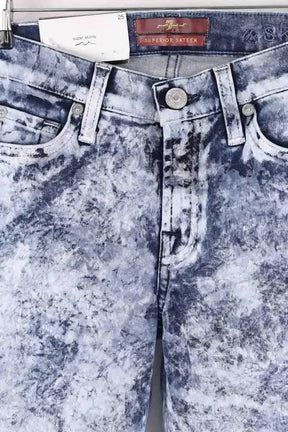 Jean slim 7 For All Mankind Superhero sateen Bleu en Coton