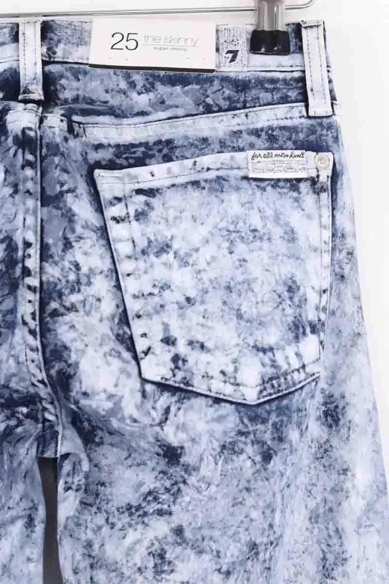 Jean slim 7 For All Mankind Superhero sateen Bleu en Coton