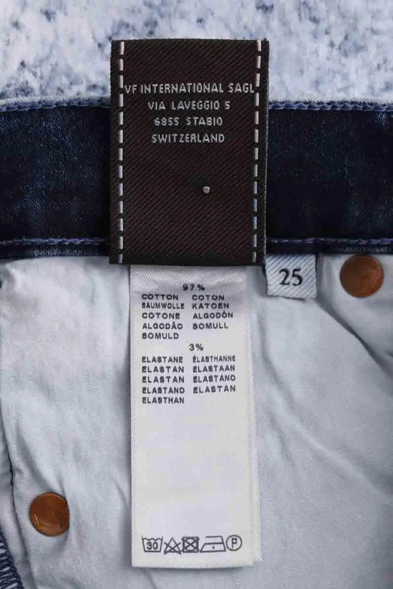 Jean slim 7 For All Mankind Superhero sateen Bleu en Coton