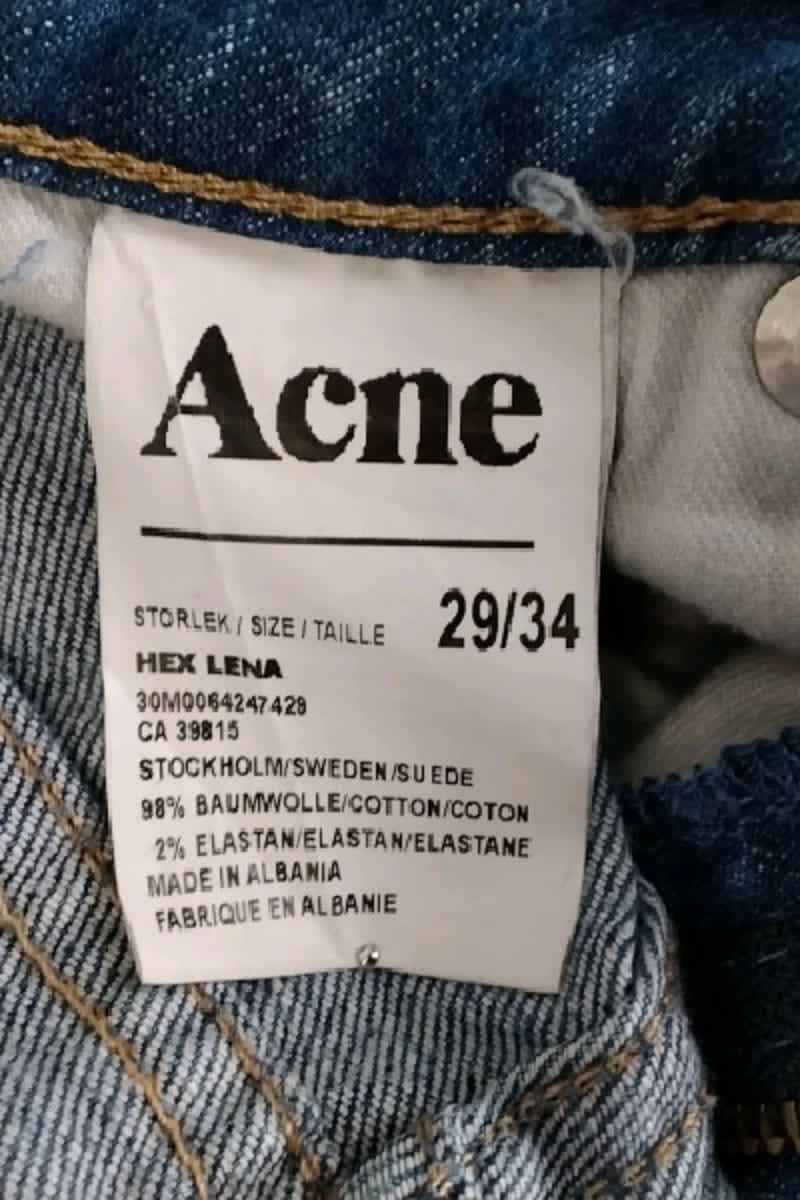 Jean slim Acne Studios Bleu en Coton
