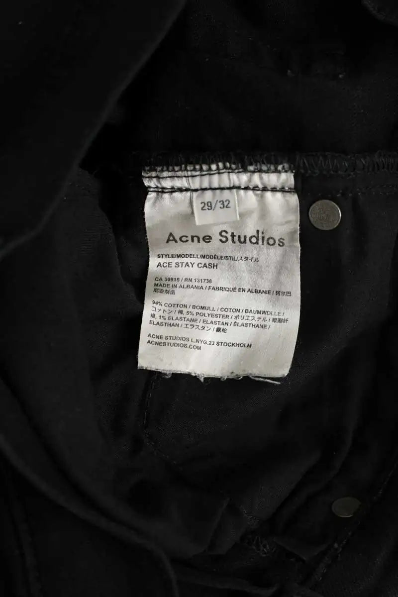 Jean slim Acne Studios Noir en Coton
