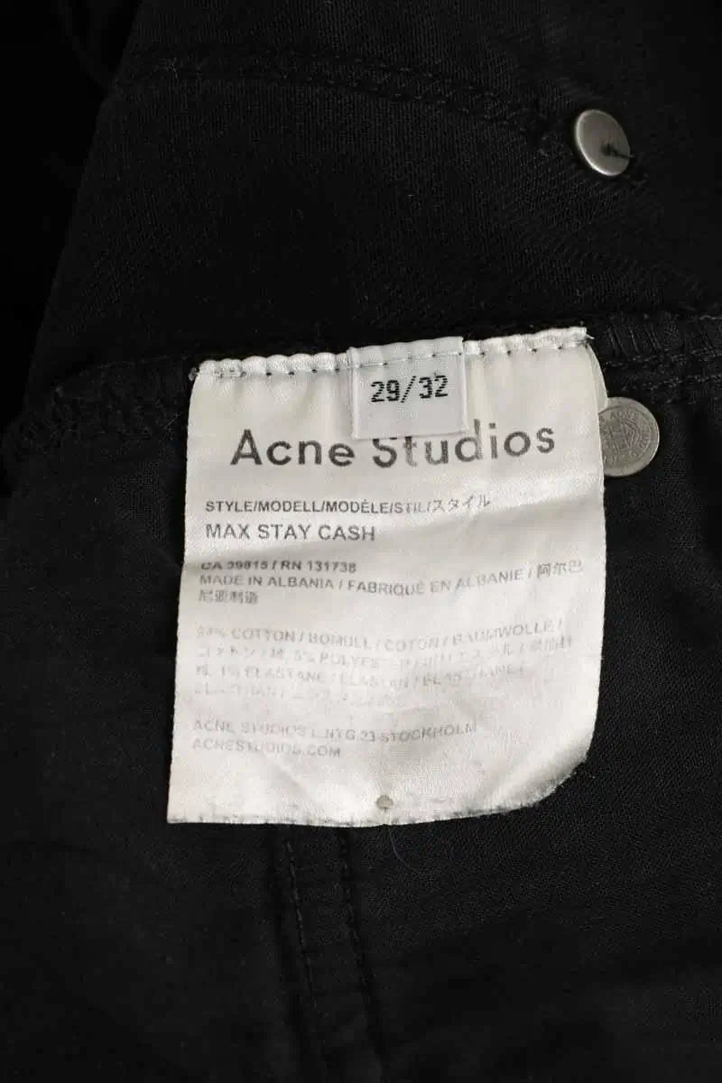 Jean slim Acne Studios Noir en Coton