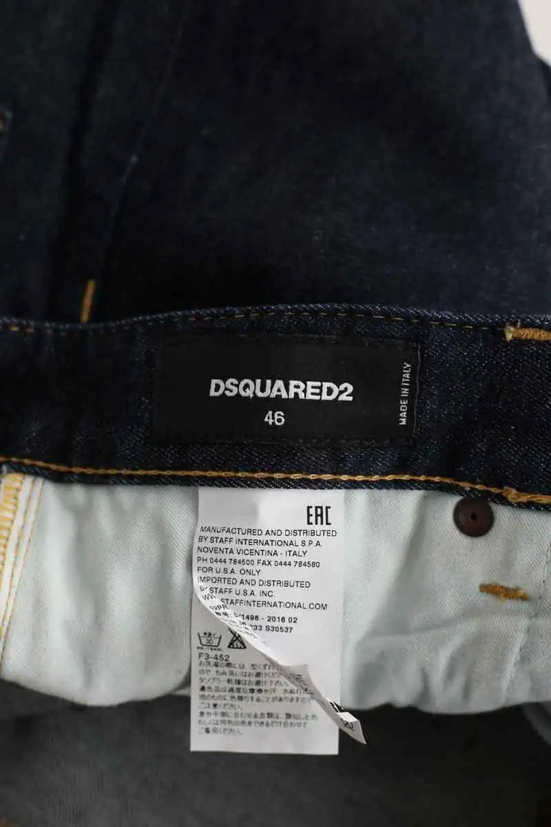 Jean slim Dsquared2 Marine en Coton