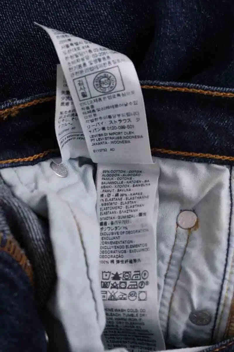 Jean slim Levi's 501 Bleu en Coton