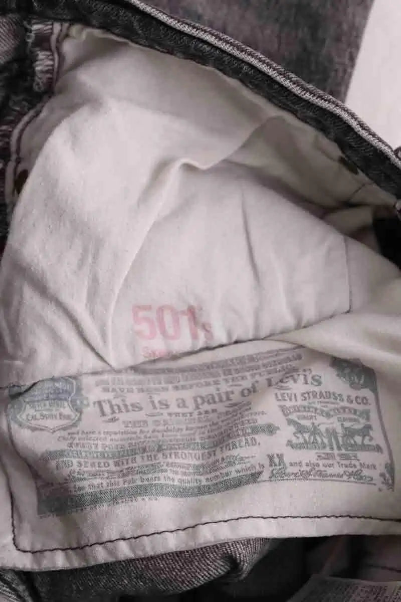 Jean slim Levi's 501 Gris en Coton