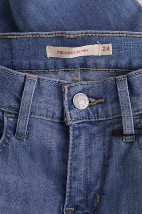 Jean slim Levi's 710 super skinny Bleu en Coton