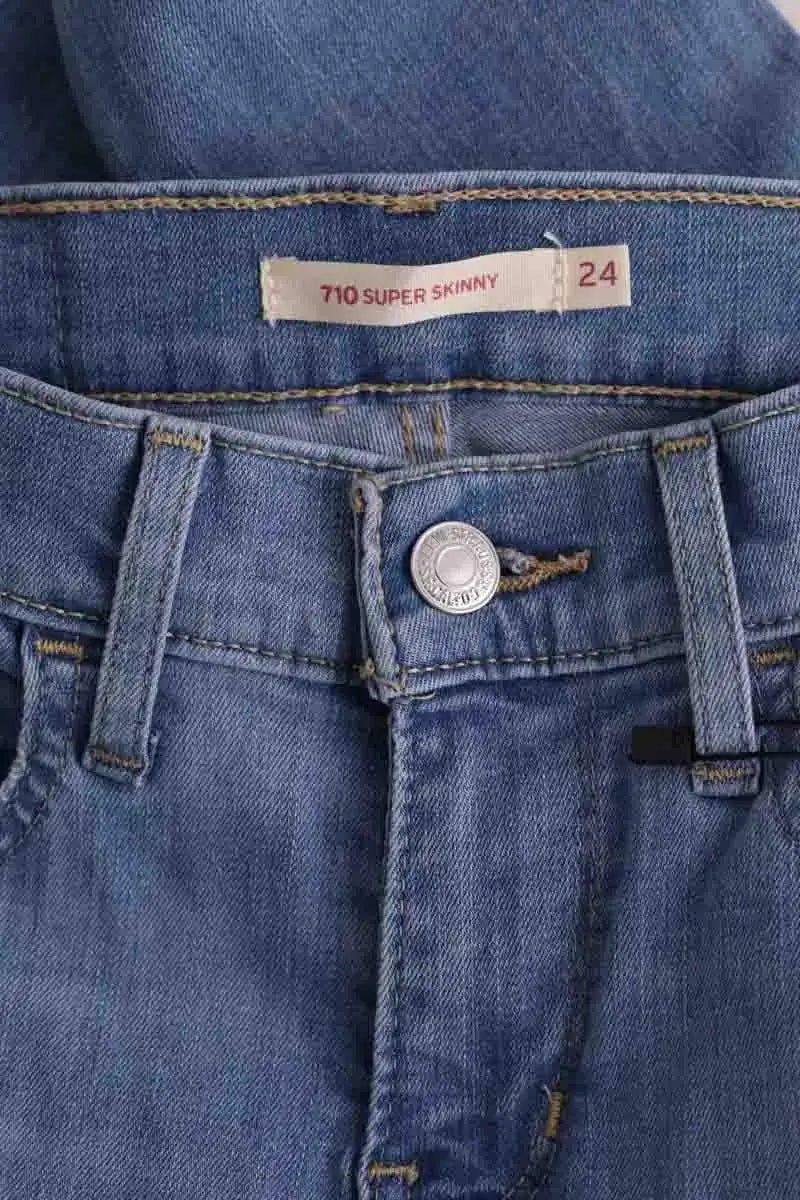 Jean slim Levi's 710 super skinny Bleu en Coton
