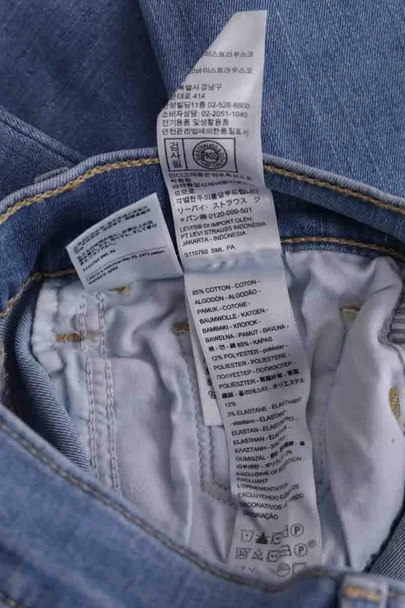 Jean slim Levi's 710 super skinny Bleu en Coton