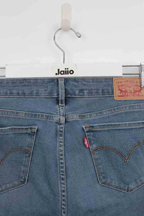 Jean slim Levi's 711 Skinny Bleu en Coton