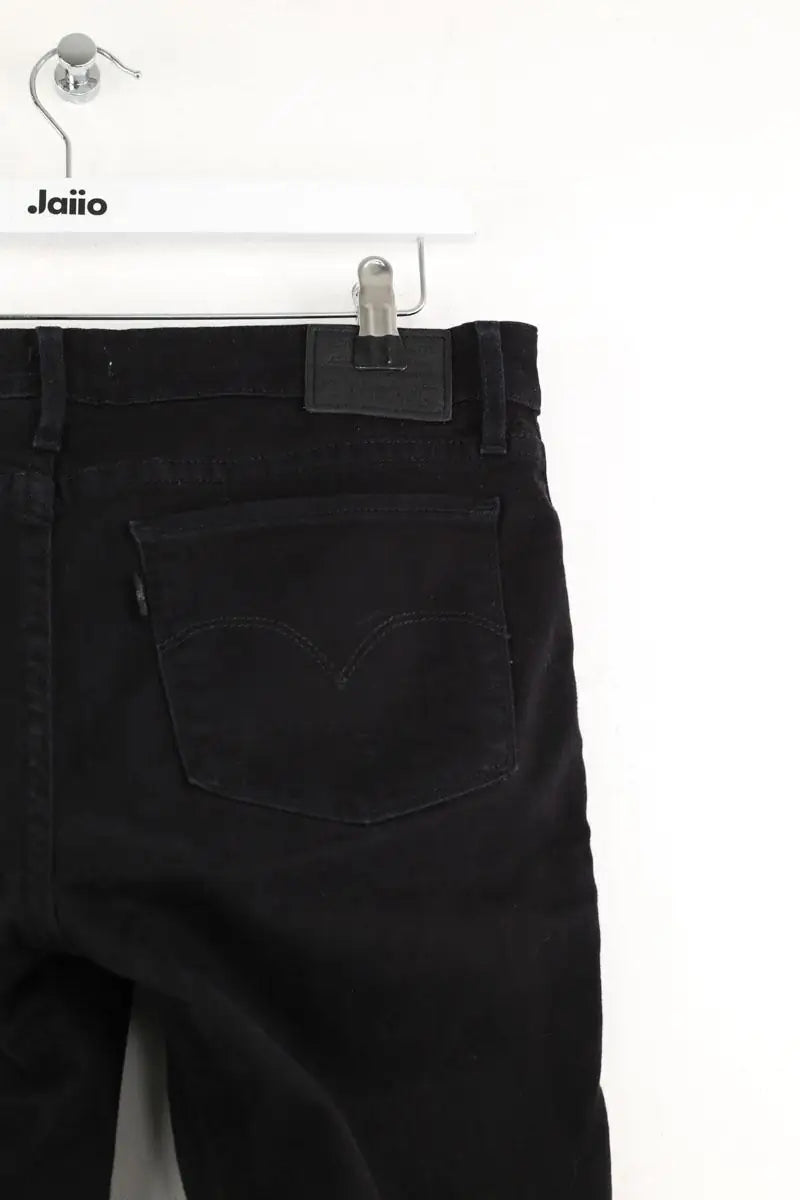 Jean slim Levi's 711 Skinny Noir en Coton - élasthanne