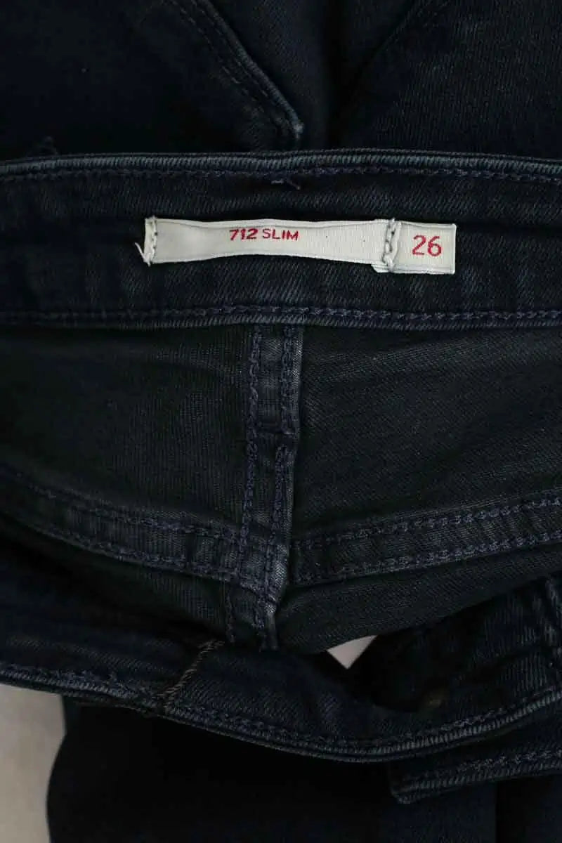 Jean slim Levi's 712 Slim Bleu en Coton