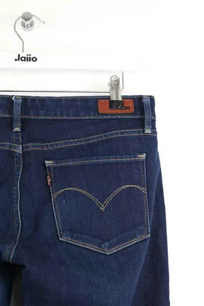 Jean slim Levi's modern rise straight Marine en Coton - élasthanne