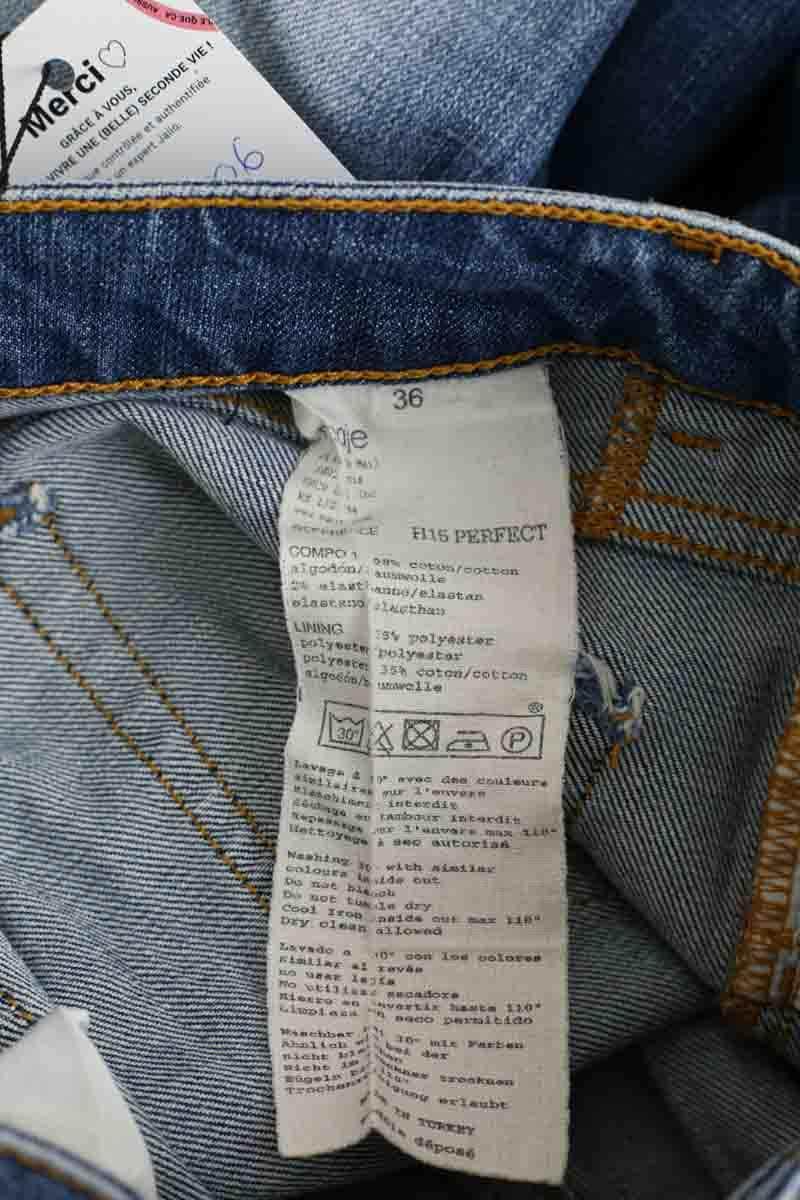 Jean slim Maje Bleu en Coton
