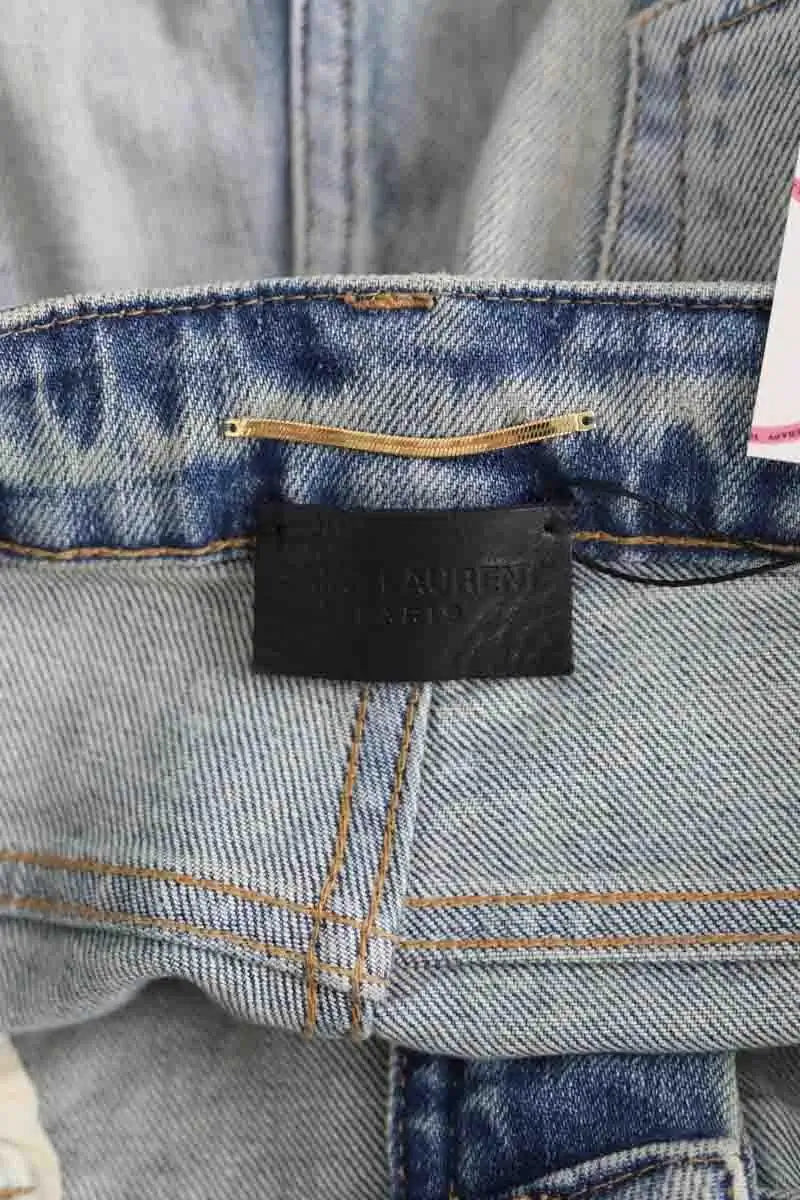 Jean slim Saint Laurent Bleu en Coton