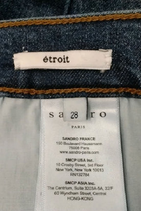 Jean slim Sandro Bleu en Coton