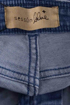 Jean slim Sessun Bleu en Coton