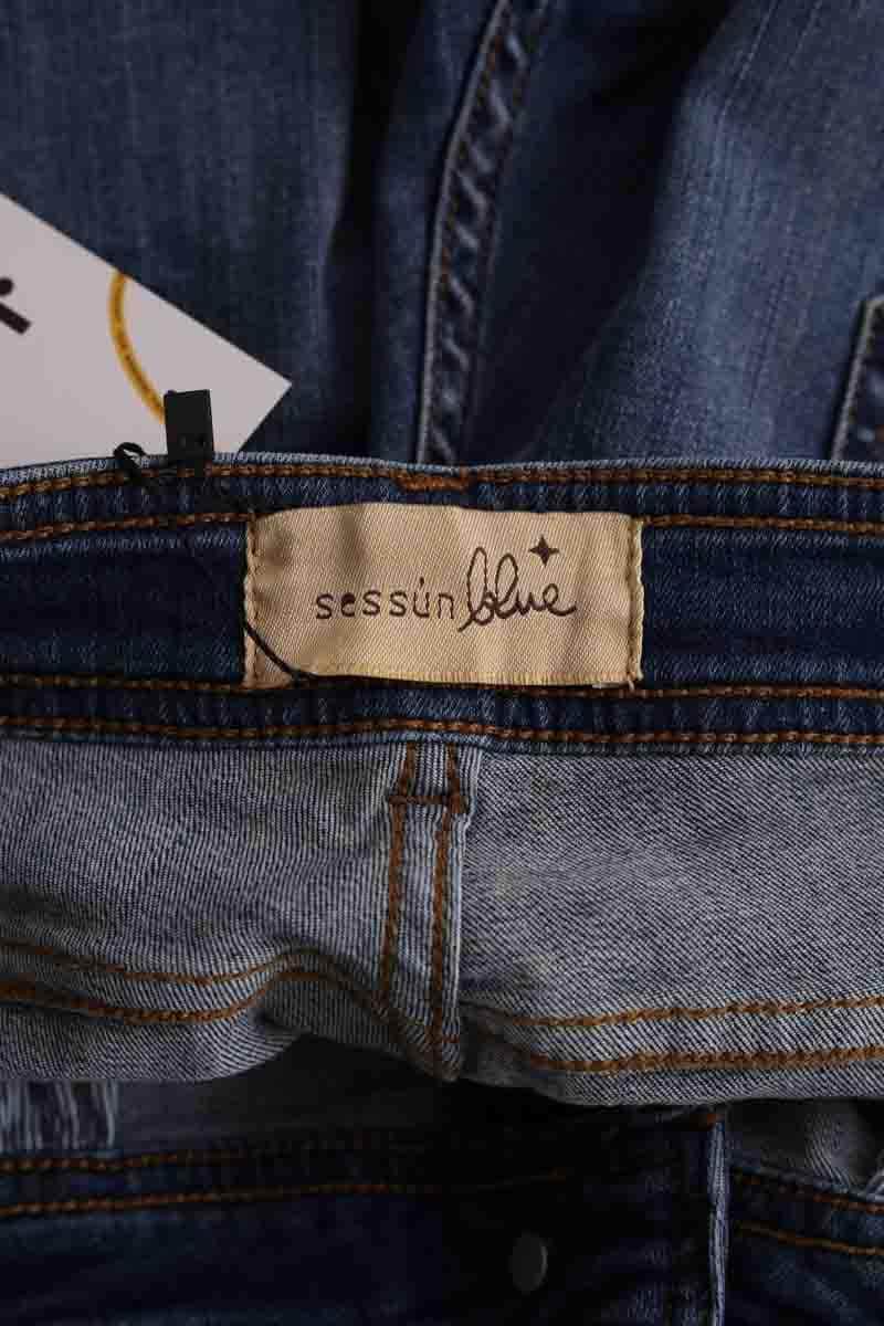 Jean slim Sessun Marine en Coton