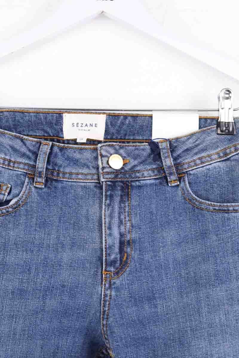 Jean slim Sézane Bleu en Coton