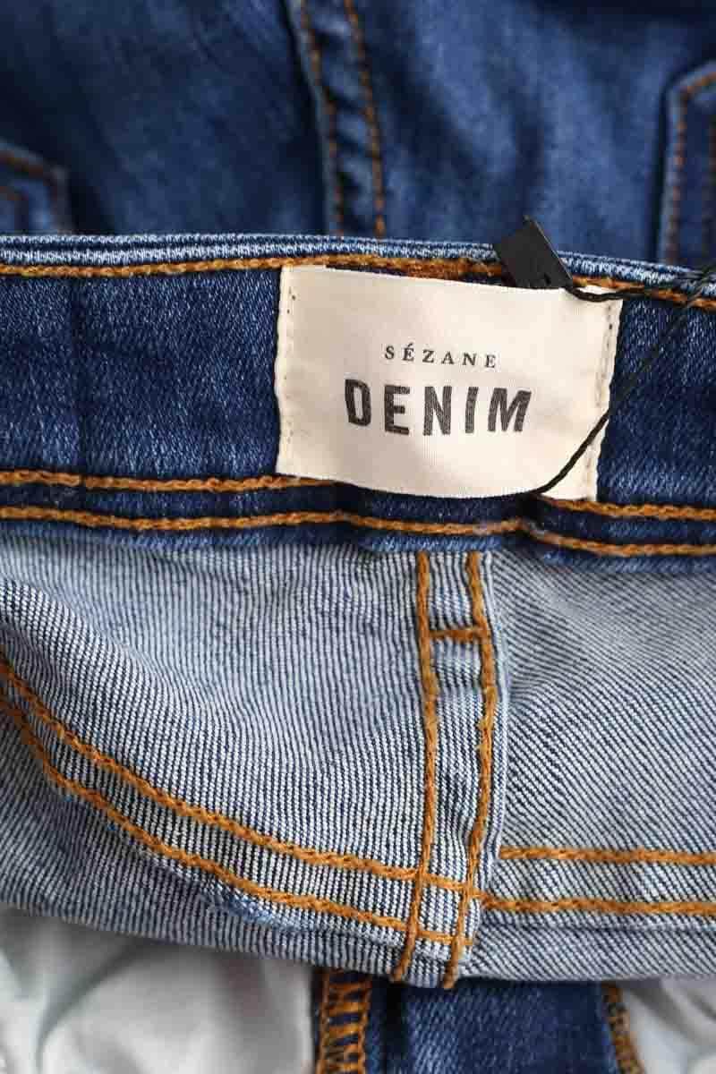 Jean slim Sézane Bleu en Coton