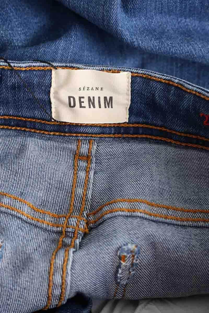 Jean slim Sézane Bleu en Coton