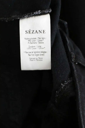 Jean slim Sézane Noir en Coton - élasthanne