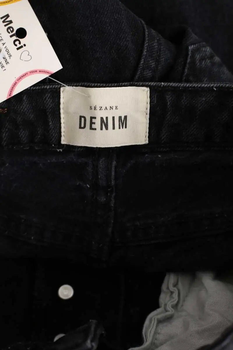 Jean slim Sézane Noir en Coton