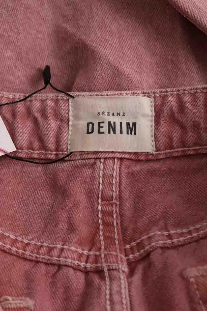 Jean slim Sézane Rose en Coton