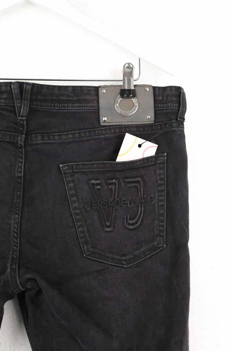 Jean slim Versace Anthracite en Coton
