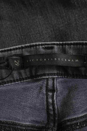 Jean slim Victoria Beckham Gris en Coton