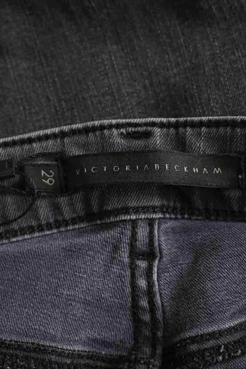 Jean slim Victoria Beckham Gris en Coton